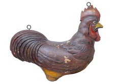 Rooster Shop Display aus geschnitztem Massivholz, 19. Jahrhundert
