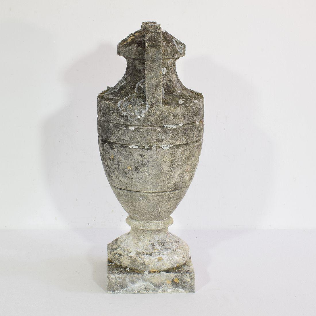 French 19th Century Carved Stone Vase For Sale 1