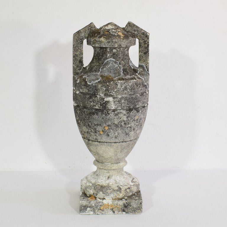 French 19th Century Carved Stone Vase For Sale at 1stDibs