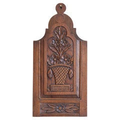 French 19th Century Carved Walnut Farinerio Decorative Box with Floral Decor