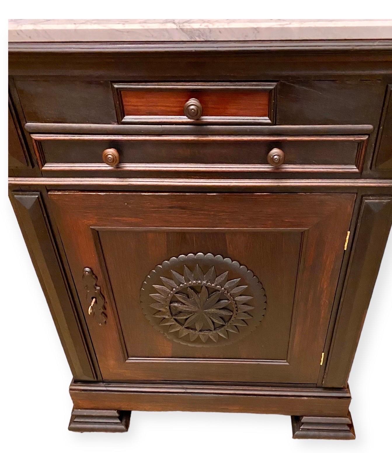 French 19th Century Carved Walnut Louis Philippe Confiturier  For Sale 9