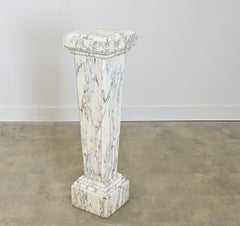 French 19th Century Carved White Marble Pedestal