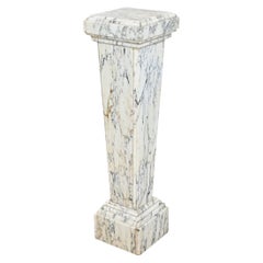 French 19th Century Carved White Marble Pedestal