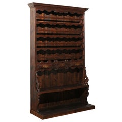 French 19th Century Carved Wooden Faux-Palier Cupboard from Normandy