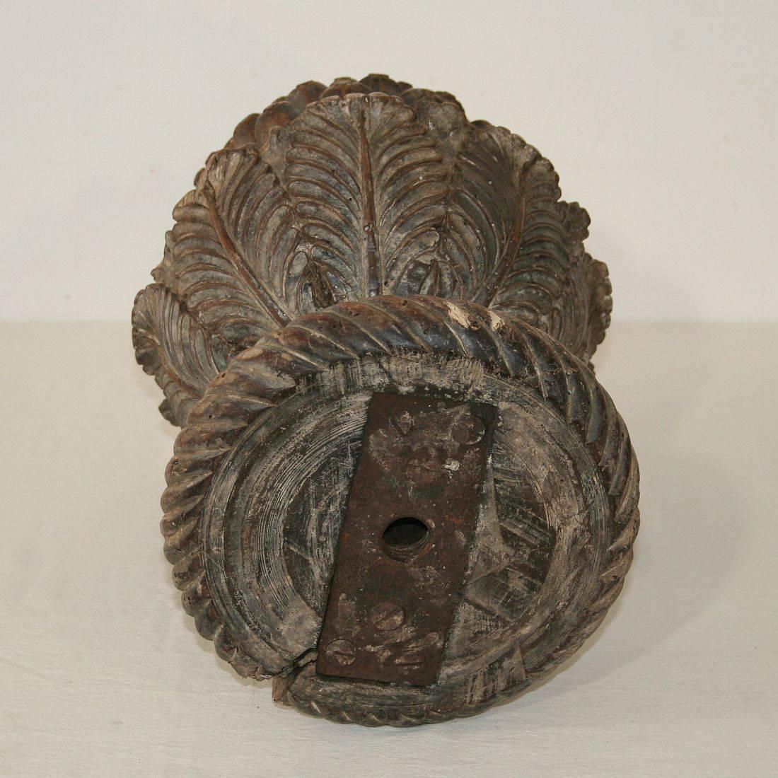 French 19th Century Carved Wooden Pine Cone 8