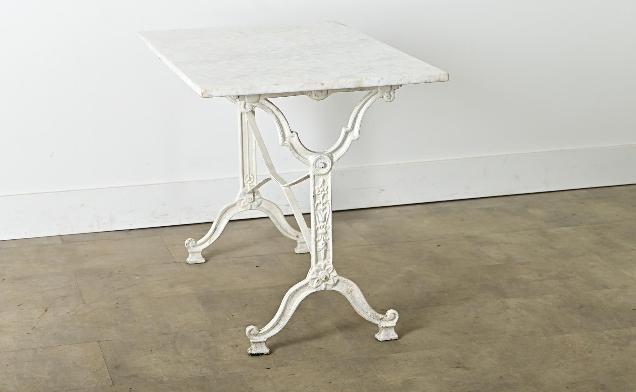 French 19th Century Cast Iron and Marble Bistro Table For Sale 7