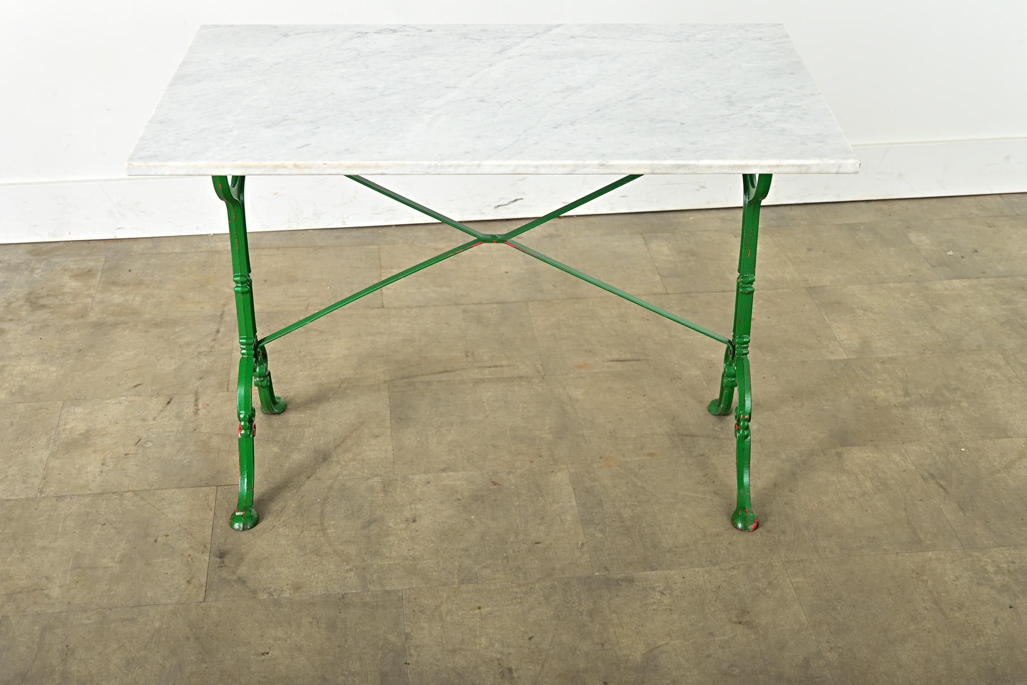French 19th Century Cast Iron and Marble Bistro Table For Sale 10