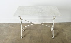 French 19th Century Cast Iron and Marble Bistro Table