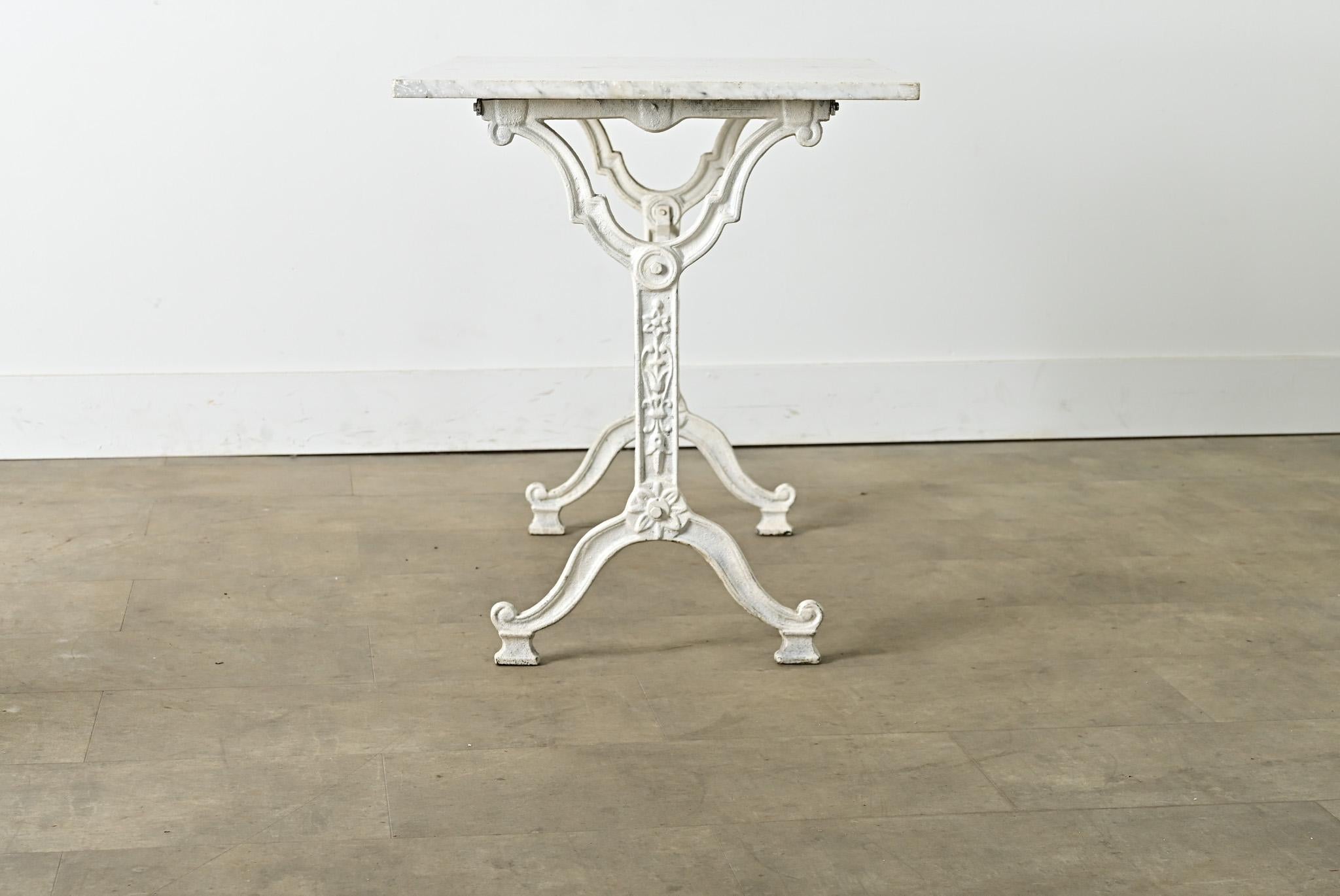 French 19th Century Cast Iron and Marble Bistro Table In Good Condition For Sale In Baton Rouge, LA