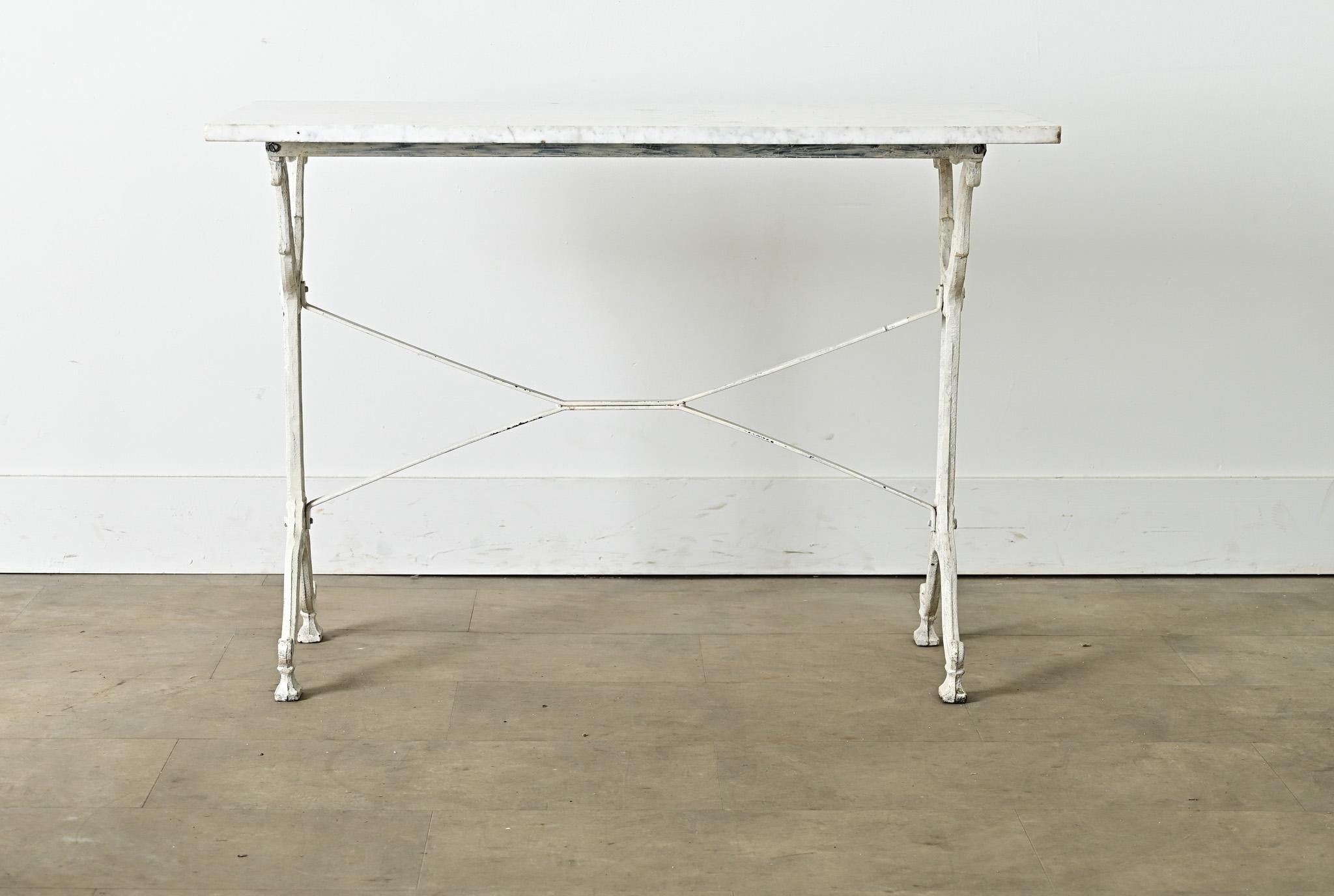 French 19th Century Cast Iron and Marble Bistro Table For Sale 1