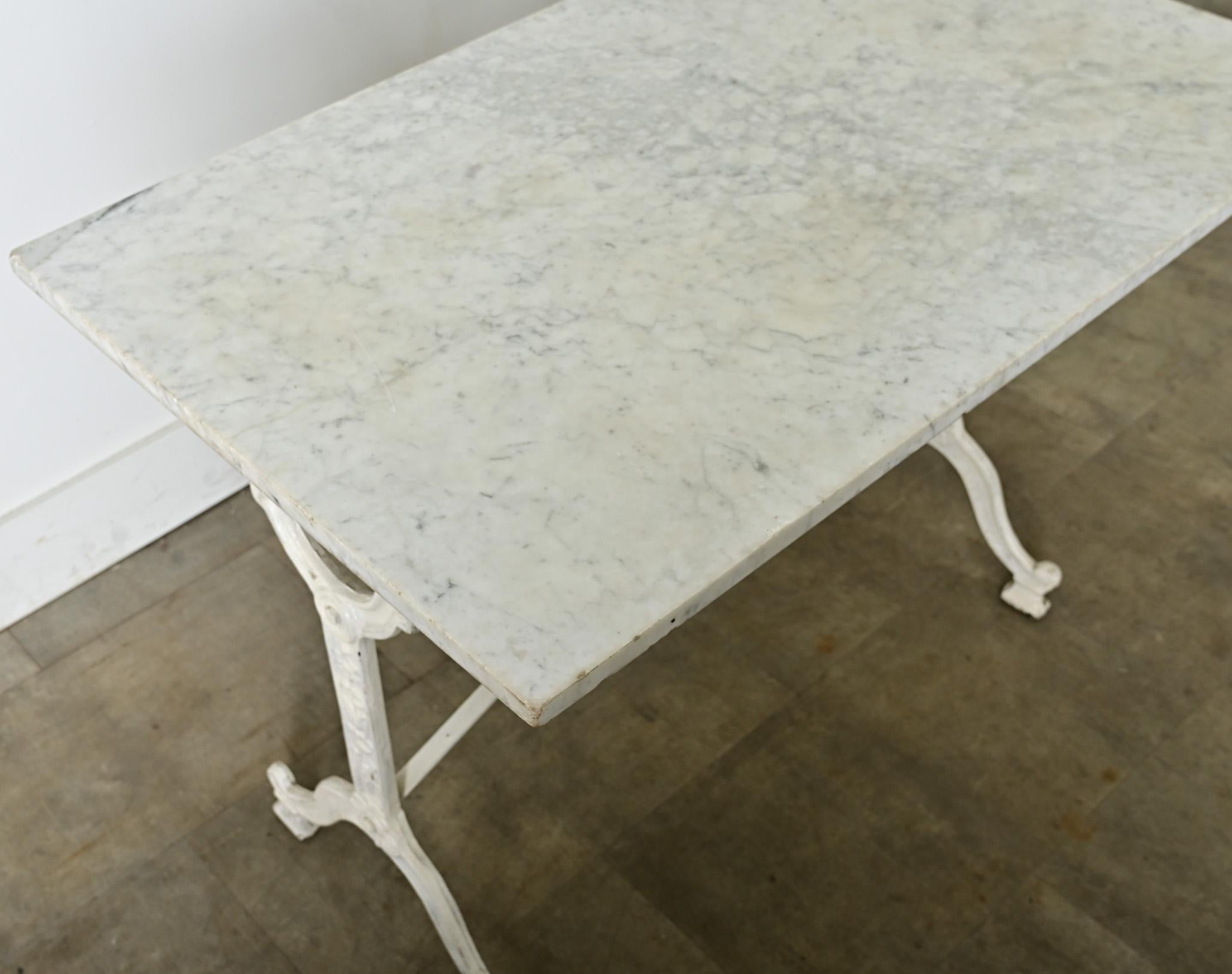 French 19th Century Cast Iron and Marble Bistro Table For Sale 2