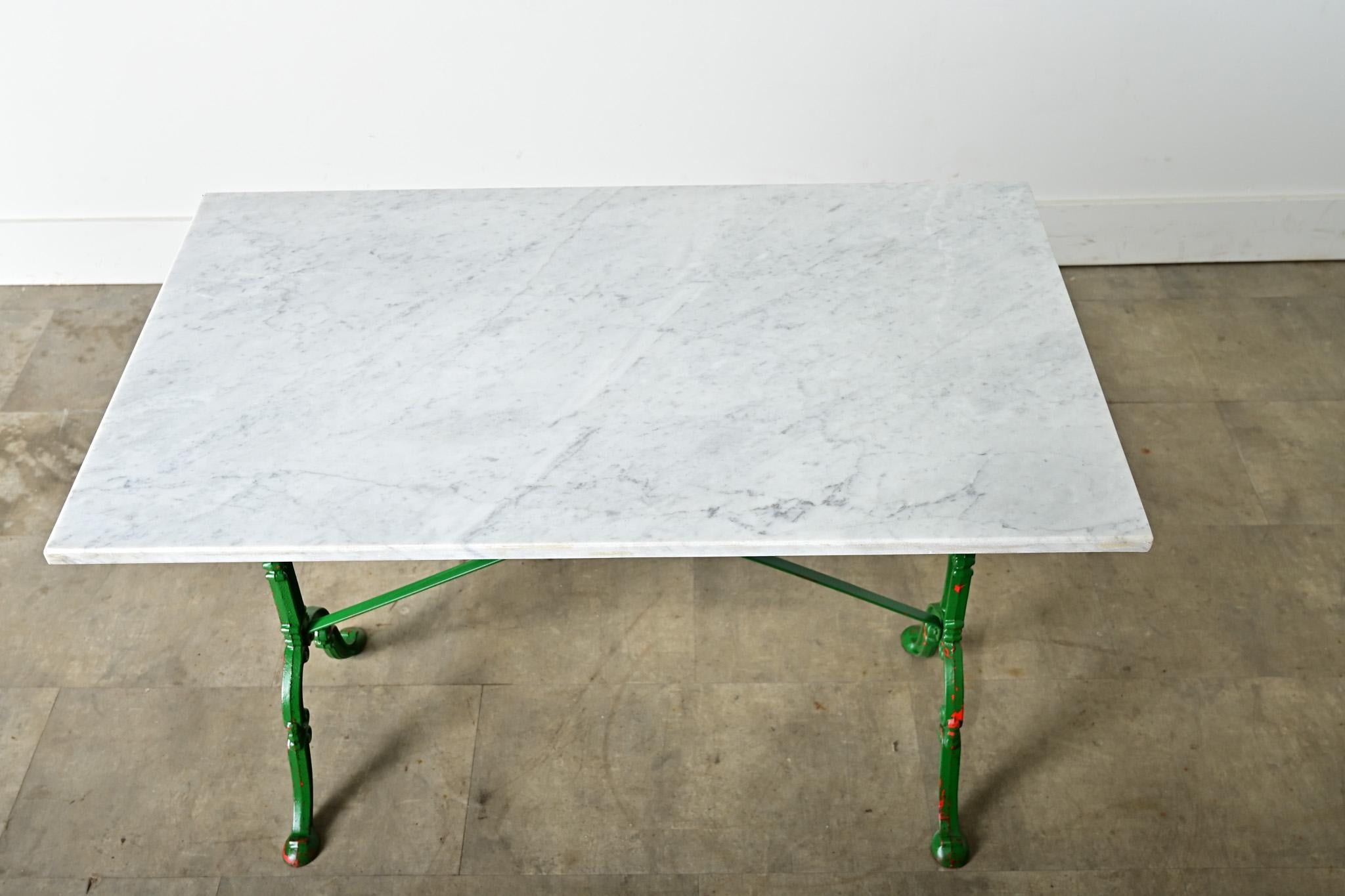 French 19th Century Cast Iron and Marble Bistro Table For Sale 3
