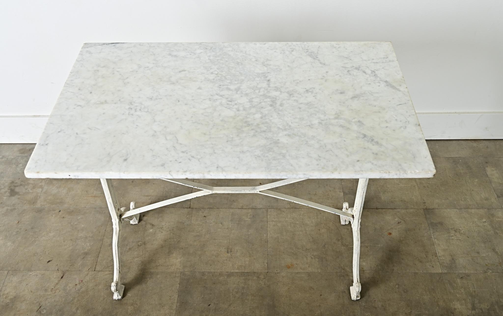 French 19th Century Cast Iron and Marble Bistro Table For Sale 3