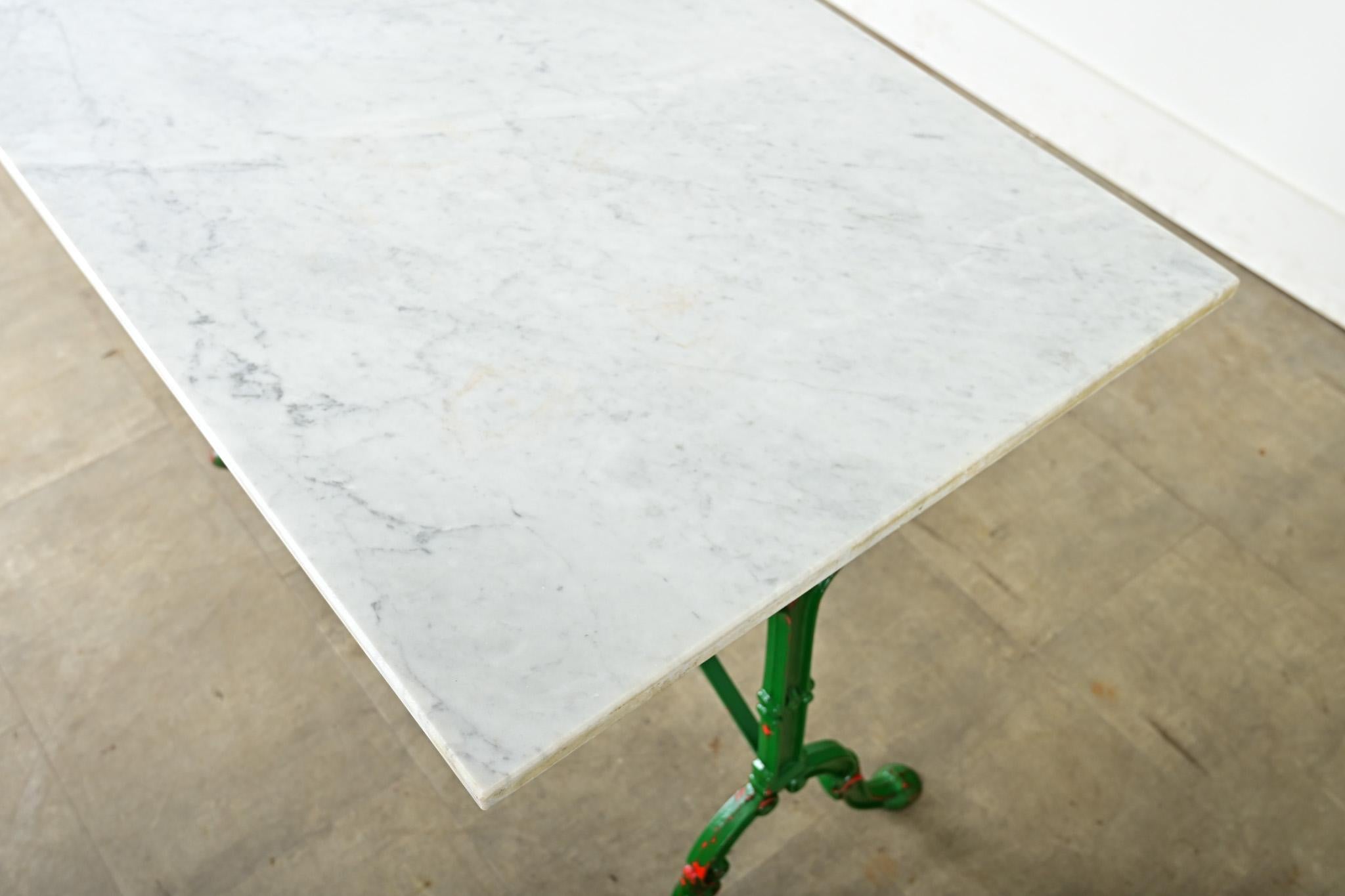 French 19th Century Cast Iron and Marble Bistro Table For Sale 4