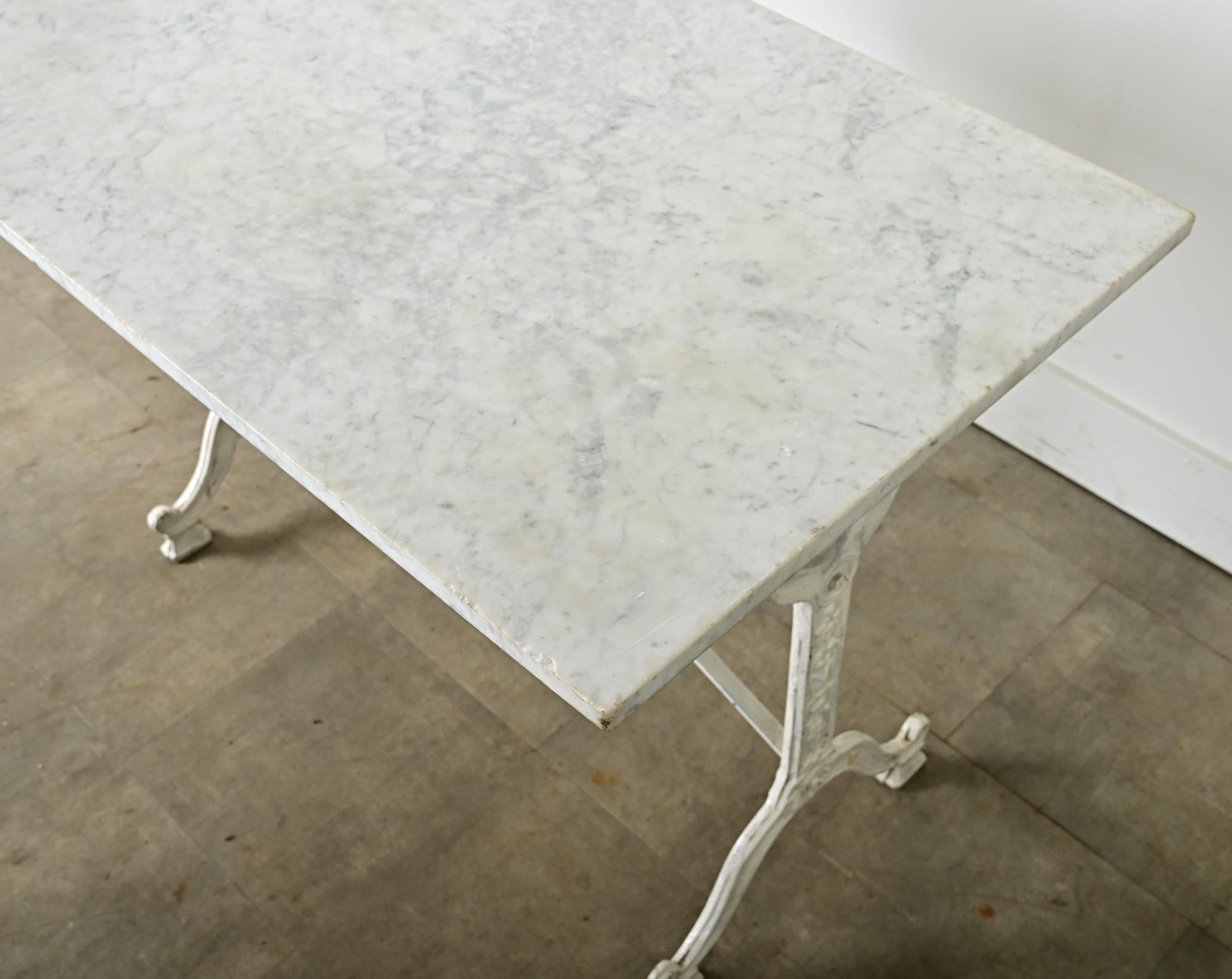 French 19th Century Cast Iron and Marble Bistro Table For Sale 4