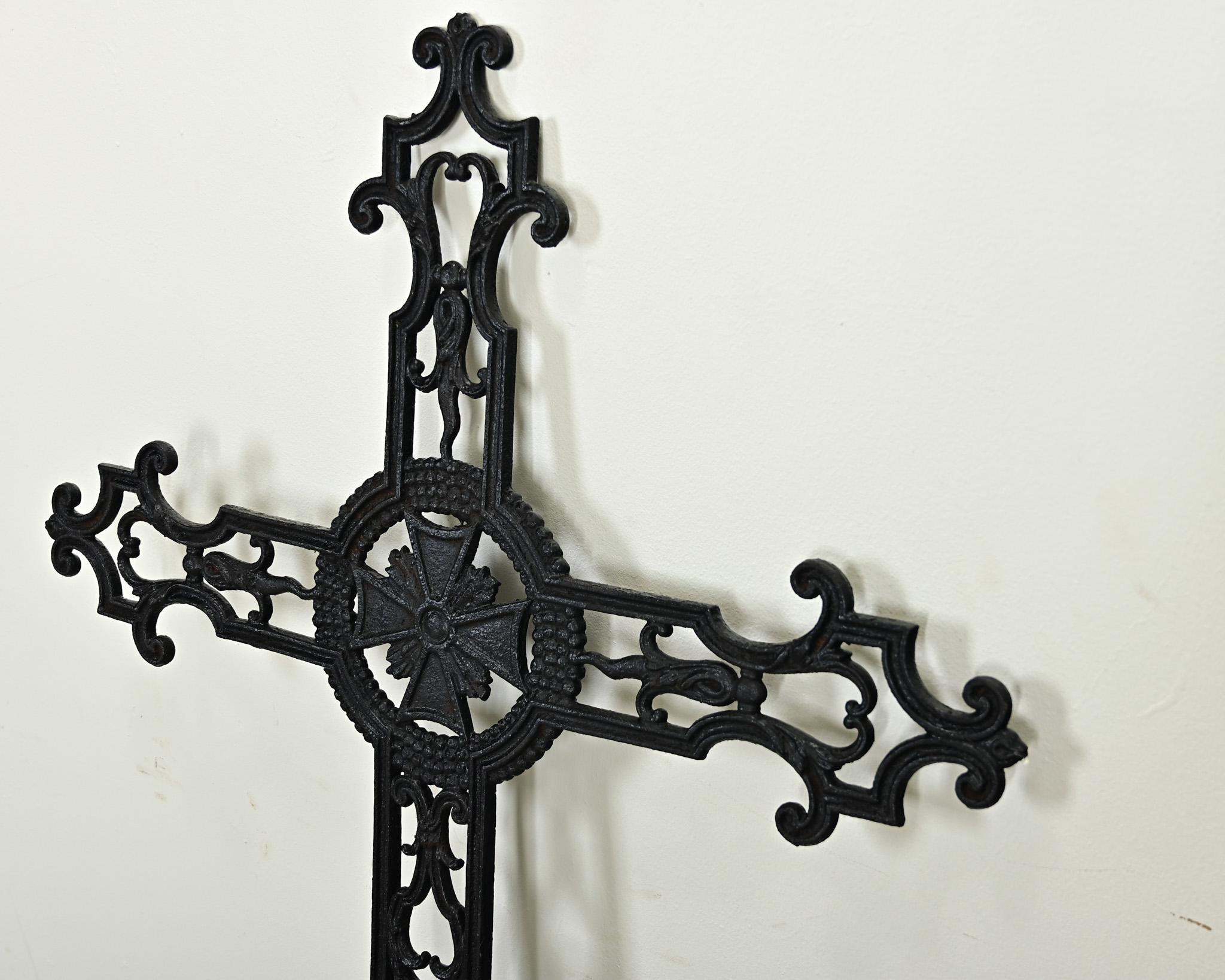 French 19th Century Cast Iron Cross 1