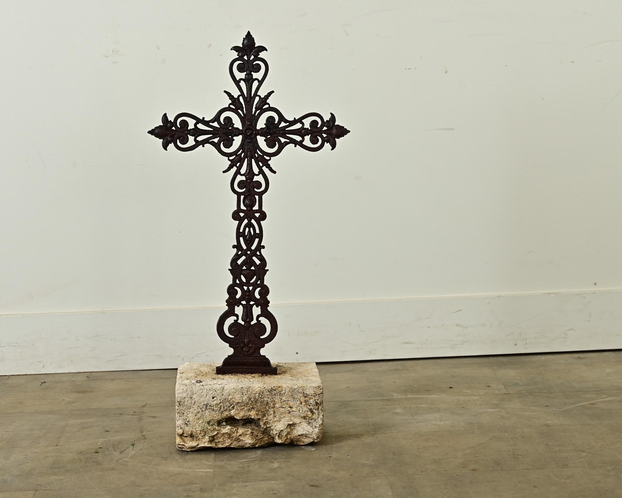 Stone French 19th Century Cast Iron Cross