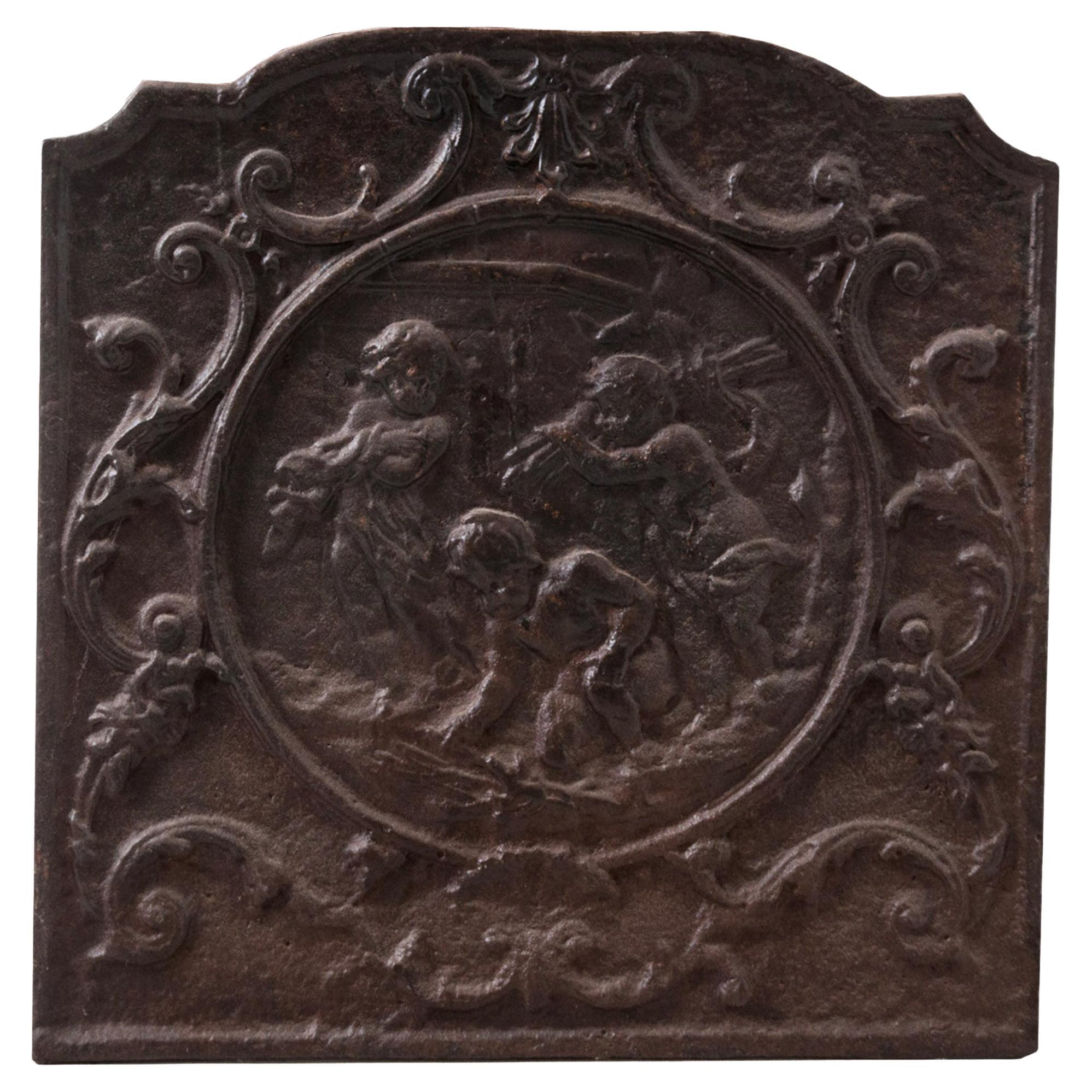 French Louis the 14th period cast iron fireback at 1stDibs
