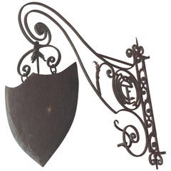 French 19th Century Cast Iron Heart Shaped Entry Way Sign