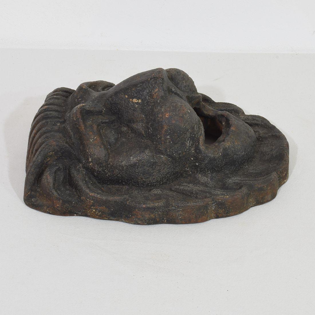 French, 19th Century Cast Iron Lion Fountain Head 7