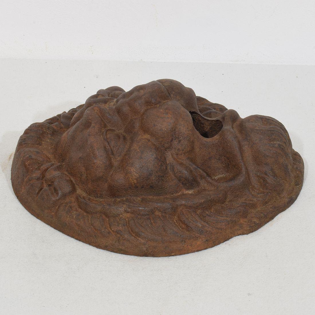 French, 19th Century Cast Iron Lion Fountain Head For Sale 8
