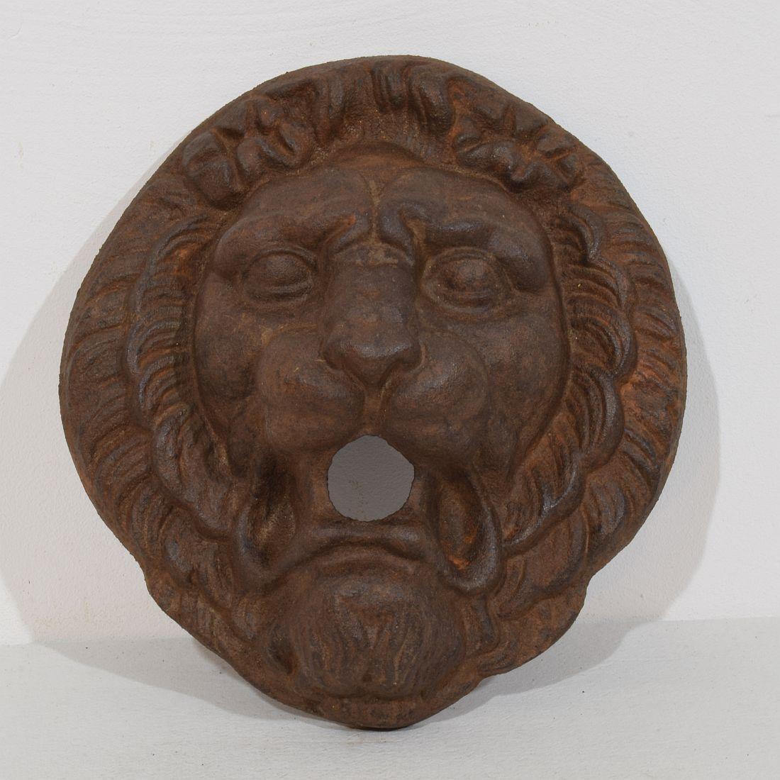French, 19th Century Cast Iron Lion Fountain Head For Sale 9