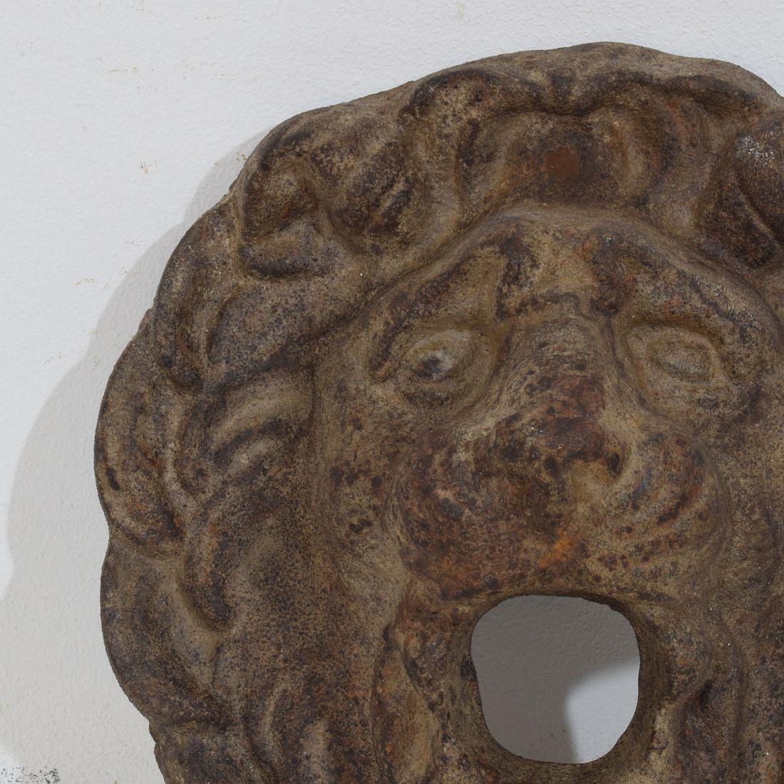 Français Tête de fontaine Lion en fonte, France, 19e siècle en vente