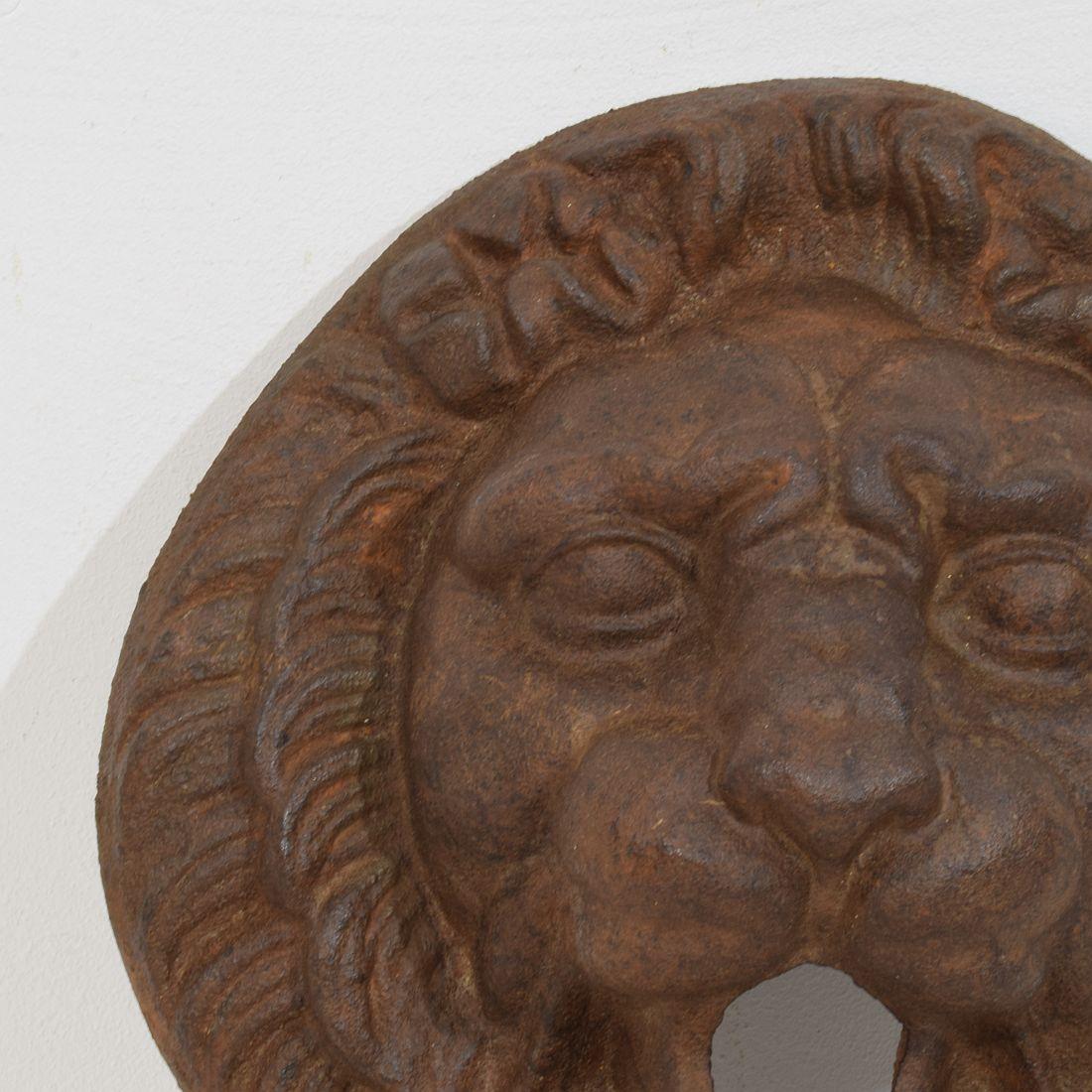 Francese Testa di fontana di leone in ghisa francese, XIX secolo in vendita