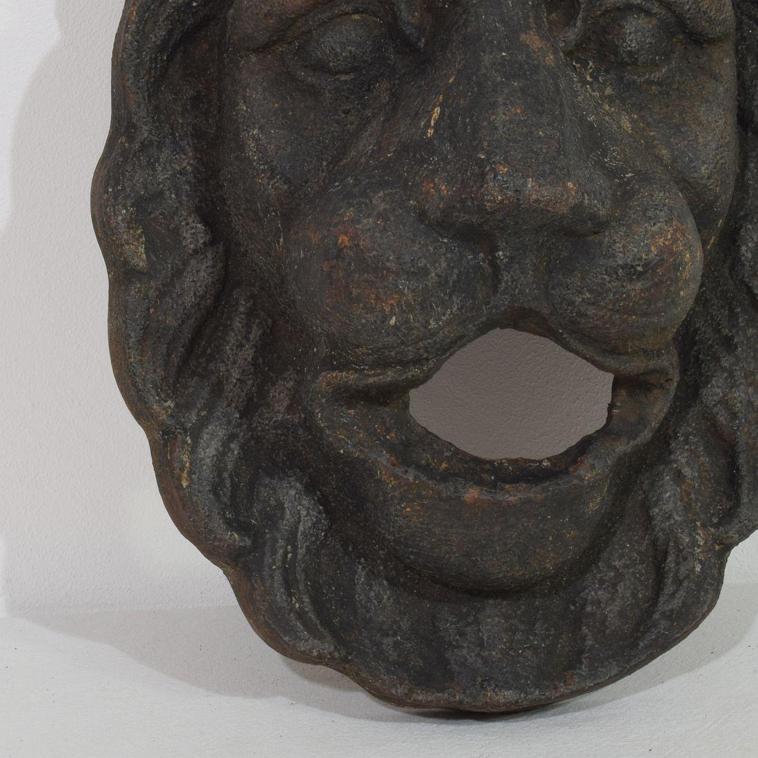 French, 19th Century Cast Iron Lion Fountain Head 2