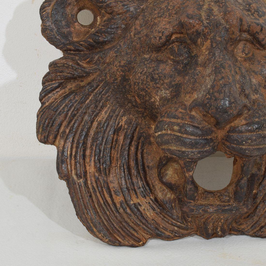 French, 19th Century Cast Iron Lion Fountain Head 2