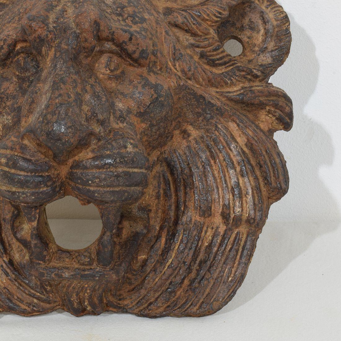 French, 19th Century Cast Iron Lion Fountain Head 3