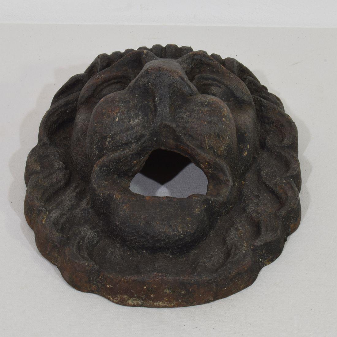 French, 19th Century Cast Iron Lion Fountain Head 4