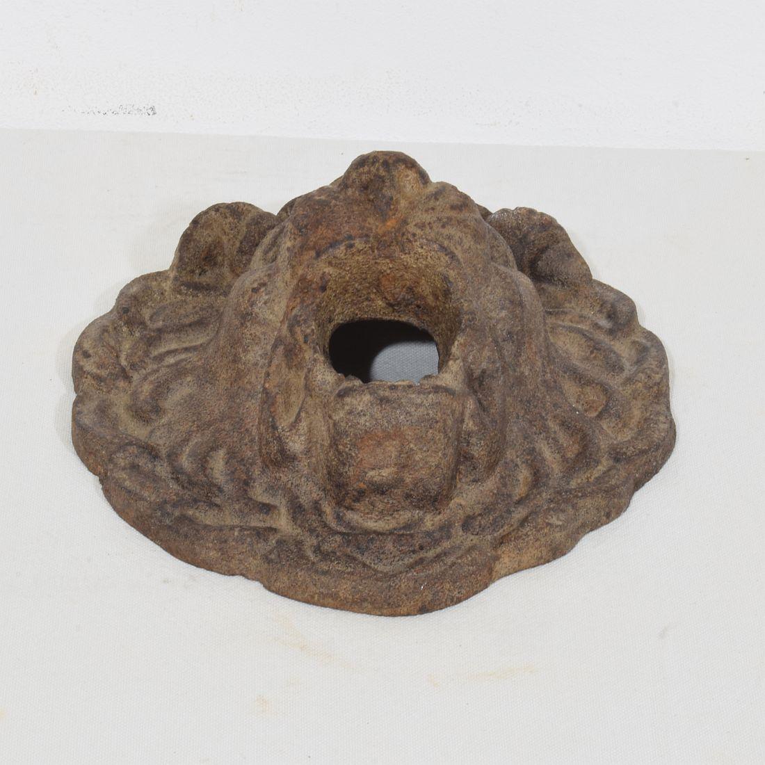 Fer Tête de fontaine Lion en fonte, France, 19e siècle en vente