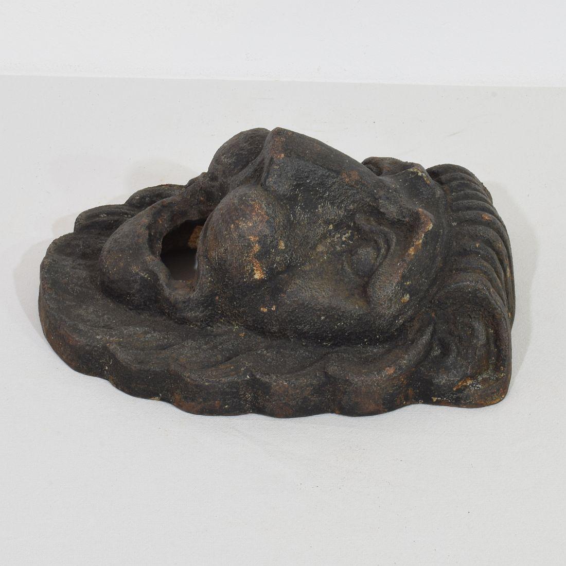 French, 19th Century Cast Iron Lion Fountain Head 5
