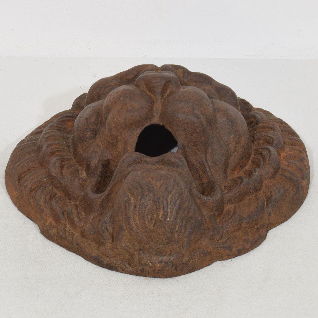 French, 19th Century Cast Iron Lion Fountain Head For Sale 5