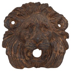 Antique French, 19th Century Cast Iron Lion Fountain Head