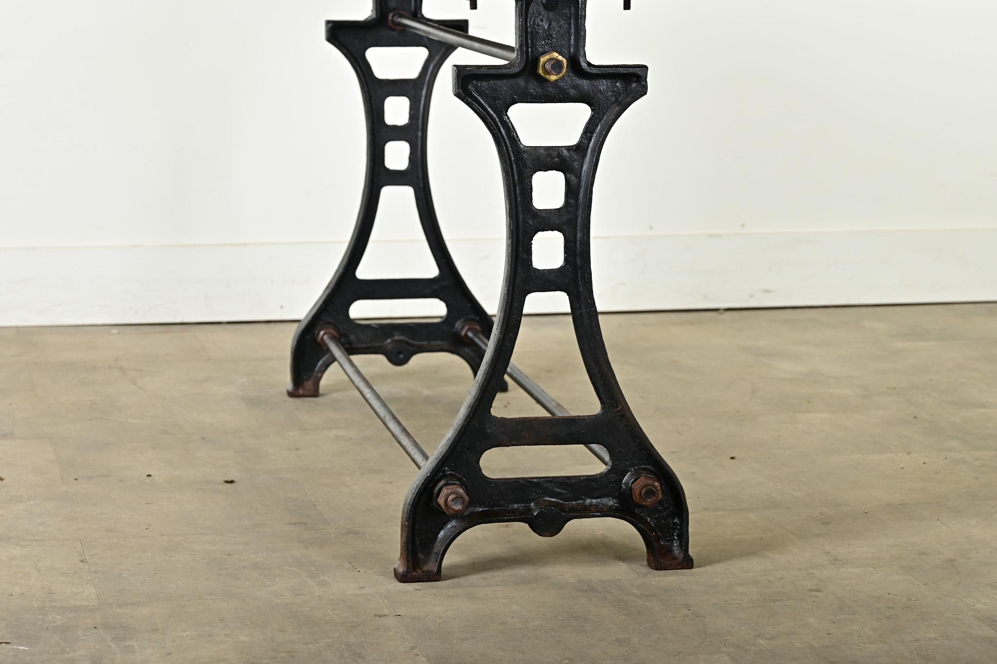 French 19th Century Cast Iron & Marble Long Bistro Table 7