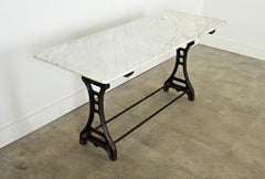 French 19th Century Cast Iron & Marble Long Bistro Table