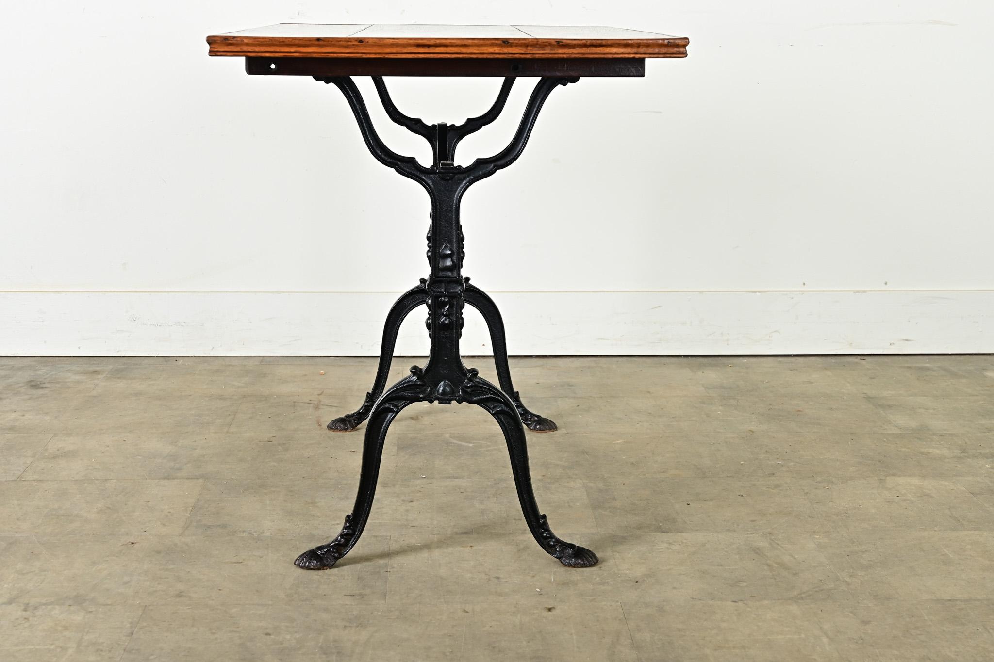 Table de bistrot française en fonte et Oak Oak du 19ème siècle en vente 5