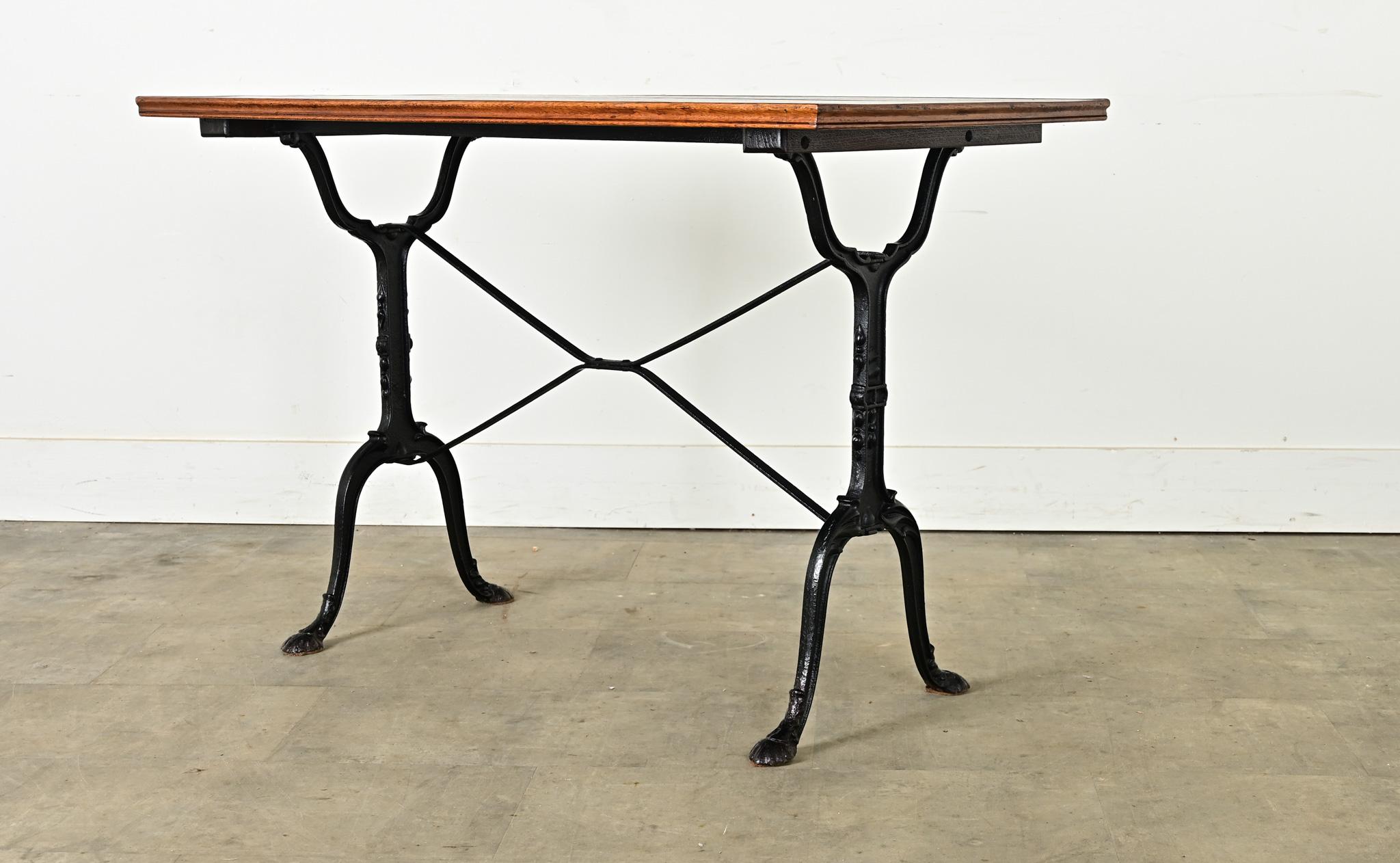 Table de bistrot française en fonte et Oak Oak du 19ème siècle en vente 1
