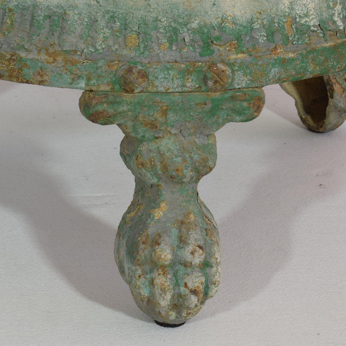 French, 19th Century, Cast Iron Plateau with Lion Claw Feet 7