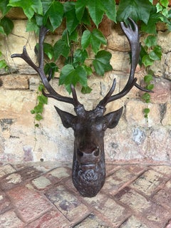 French 19th Century Cast Iron Stag Trophy Head from the Val d’Osne Foundry