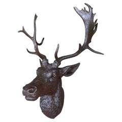 French 19th Century Cast Iron Stag Trophy Head from the Val d’Osne Foundry