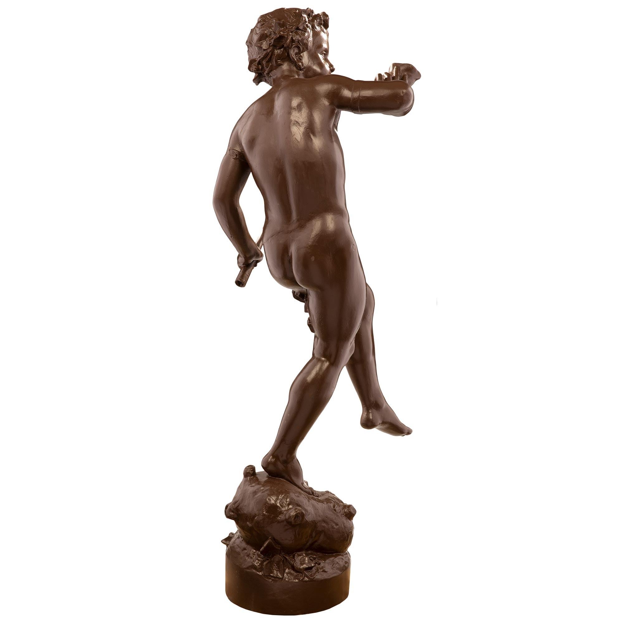 French 19th Century Cast Iron Statue of a Young Boy, Signed ‘A. DURENNE, Paris’ For Sale 1