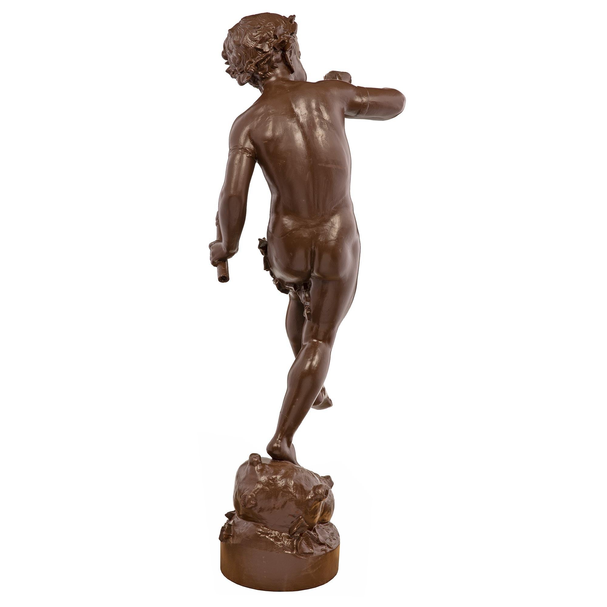 French 19th Century Cast Iron Statue of a Young Boy, Signed ‘A. DURENNE, Paris’ For Sale 2