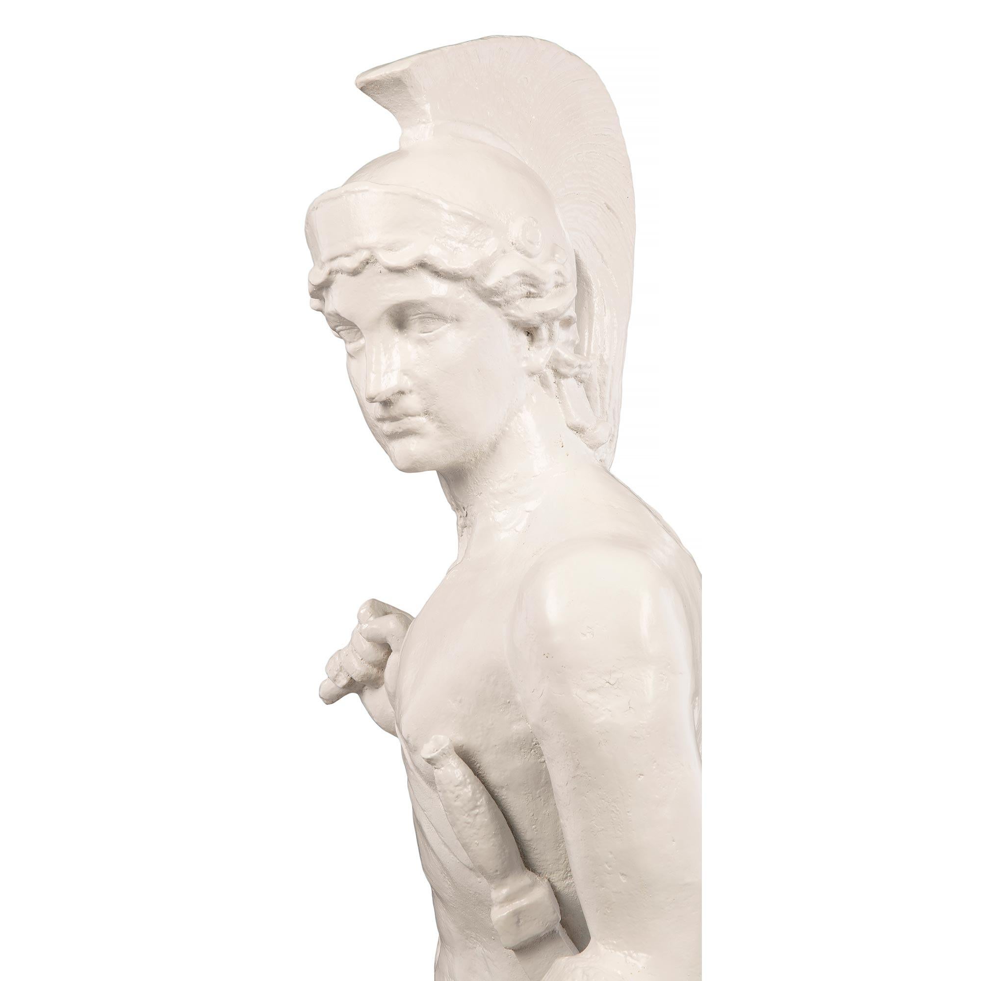 French 19th Century Cast Iron Statue of a Young Centurion For Sale 5