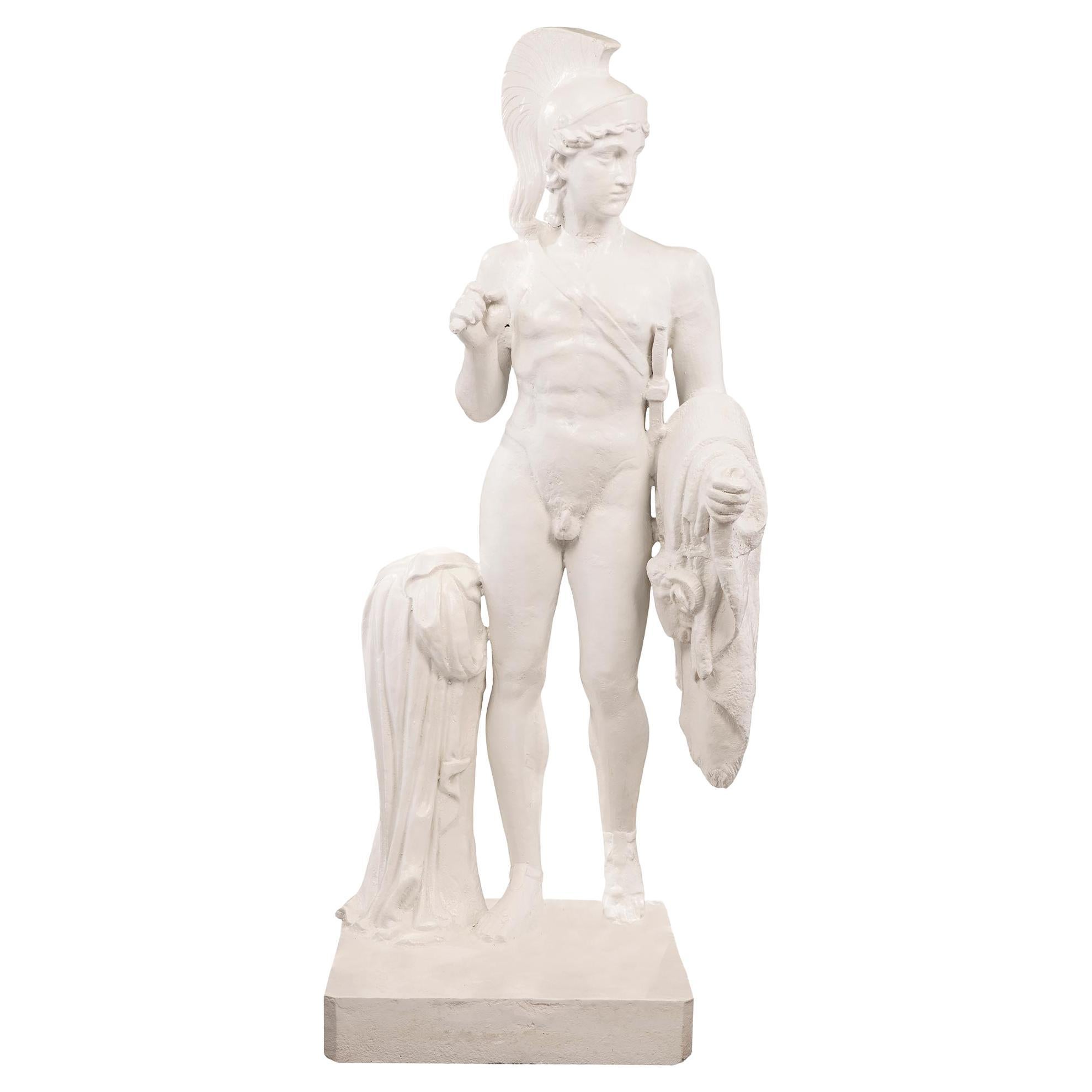 French 19th Century Cast Iron Statue of a Young Centurion For Sale
