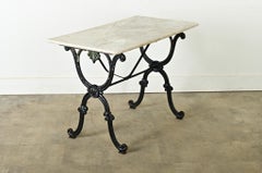 French 19th Century Cast Iron & White Marble Bistro Table