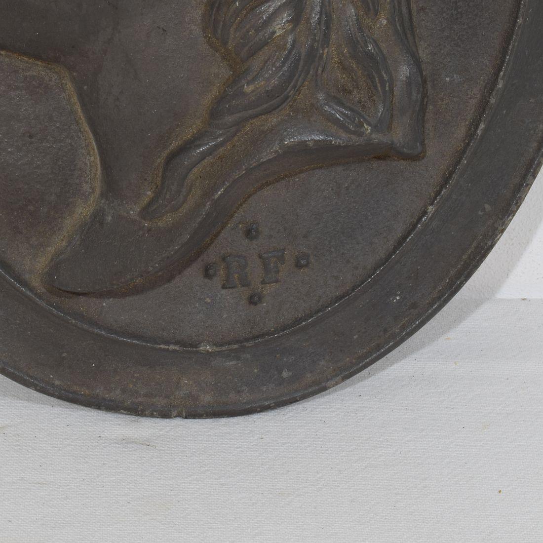 French 19th century Cast Metal Plaque Depicting Marianne For Sale 3