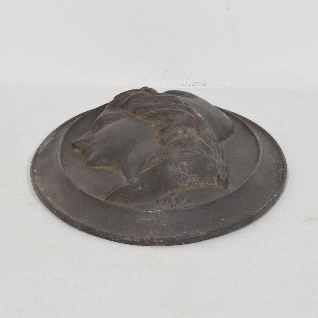 French 19th century Cast Metal Plaque Depicting Marianne For Sale 4